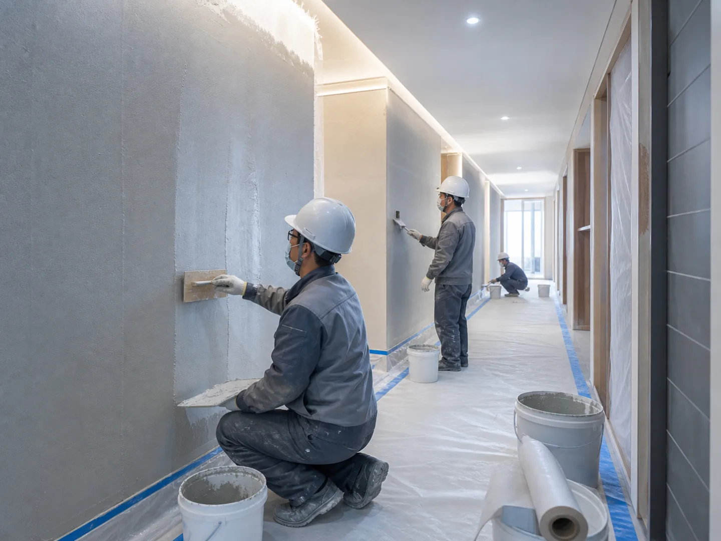 住宅长墙面分区连续施工示意